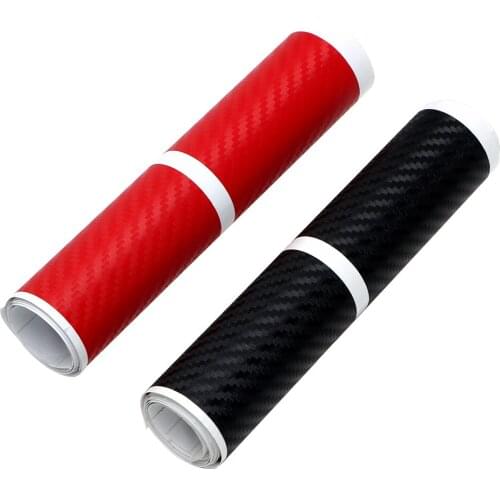 4Pcs/Set Car Door Plate Sill Scuff Cover Universal Carbon Fiber Anti Scratch With Scraper Car Door Plate Sticker Car Styling