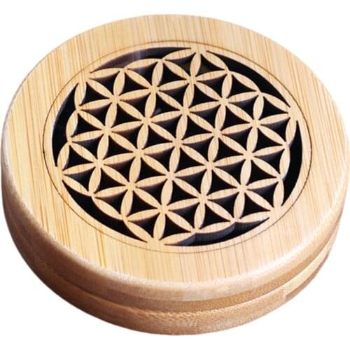 Retro Bamboo Incense Box Hollow Carved Desktop Ornament Censer Ash Catcher Incense Holder Home Decor