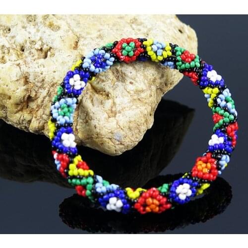 Handmade Bead Bracelet Hippy Friendship Popular Roll Crochet Woven Seed Beads multicolor Pattern Bohemia Bracelets