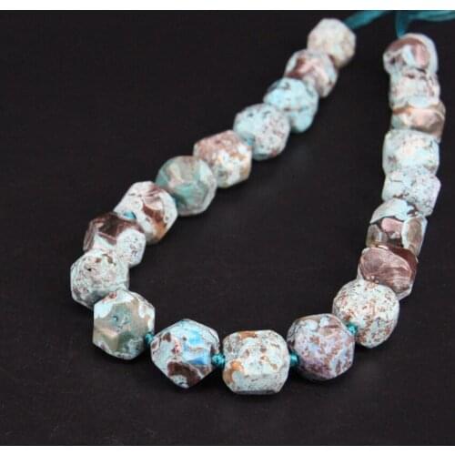 15.5"strand Natural Light Blue Ocean Jades Faceted Nugget Loose Beads,Raw Ocean Agates Cut Nugget Pendants Jewelry Craft Making
