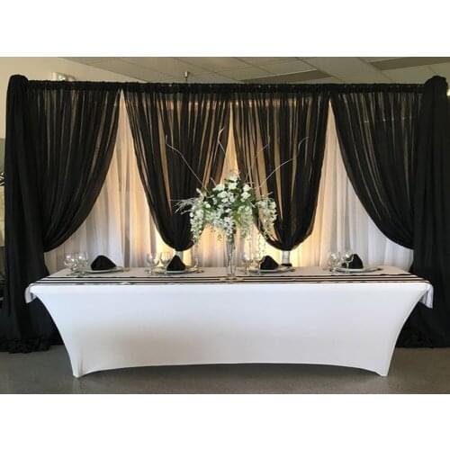 Black and White Wedding Backdrop 10ftx20ft Stage Decoration Banquet Party Stage Curtain Event Decor