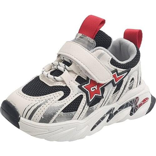 Childrens Sports Shoes Girls Autumn New Style Breathable Air-mesh Shoes Boy Sneakers Baby Soft Soled Shoes Hot Fashion Non-slip
