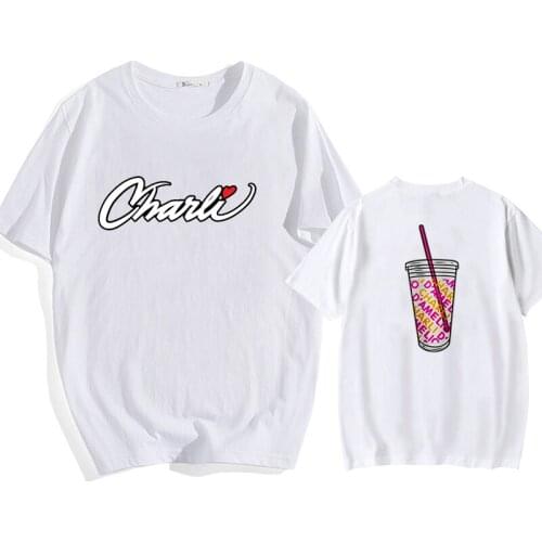 Graphic T-shirts Clothes for Women Charli D'Amelio Kawaii Print Female Summer T-shirt Round Neck Funny T-shirt