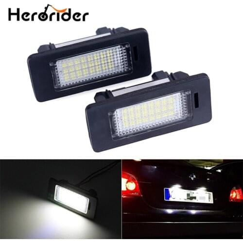 Herorider Car Led License Plate Led Light Lamp 12v White 6000K For BMW E39 E60 E82 E90 E92 E93 M3 E39 E60 E70 X5 E60 E61 M5 E88