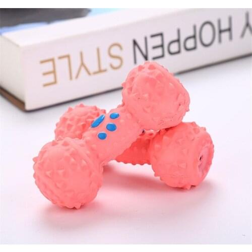 Puppy Pet Toy Dog Chew Interactive Bones Barbell Molar Teeth Clean Teeth Bite Bones Resistant Emulsion Squeak Toys
