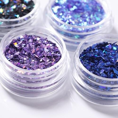 Candy Glass Paper Nail Flakies Mixed Nail Powder Trend Shattered Ice Mylar Paper Nail Tools Nail Art Decoration Manicures Tips