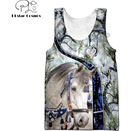 Beautiful Love White Horse 3D All Over Printed Men vest Summer Fashion Harajuku Sleeveless T-shirt Unisex tank tops BX-0026