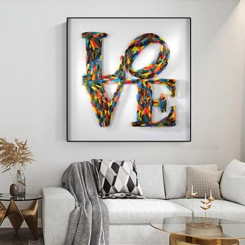 Colorful Graffiti LOVE Art Canvas Painting on The Wall Posters Prints Wall Art Abstract Picture for Living Room Cuadros Decor