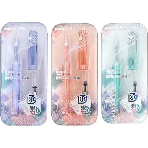 Creative 3Color 0.38 Fountain Pen Bosch BFP8181 Student Office Accessories Stationery Supplies Ink Pens for Writing Gift Box Set