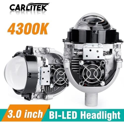 Carlitek 3.0 INCH Bi-LED Projector Lenses лампочки h4 70W/pair universal Hi/Lo Beam 4300K car headlight retrofit styling 9005