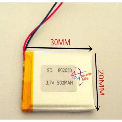 Best battery brand 802030 082030 500mah 3.7V tablet battery MP3 MP4 GPS small toys