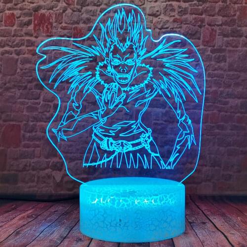 Flashing 3D Illusion LED Desk Nightlight Colorful Changing Touch Light L Model Ryuuku Death Note Anime action & toy figures