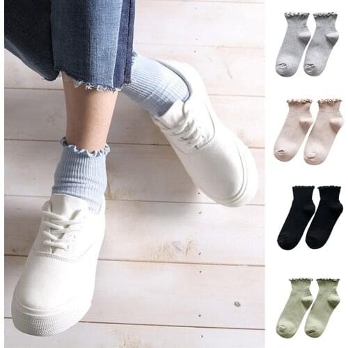 Fashion Lace Ruffles Soft Cotton Women Socks Spring Summer Cute Socks Sweet Princess Girl Cozy Lovely Frilled Socks Top Quality