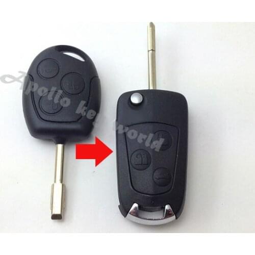 ORIGINAL HIGH QUALITY 3 BUTTONS MODIFIED FLIP FOLDING REMOTE KEY SHELL CASE FOR FORD MONDEO FOB KEY COVER 2PCS/LOT
