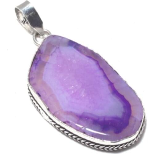 Genuine Solar Agates Pendant Silver Overlay over Copper , Hand made Women Jewelry Gift