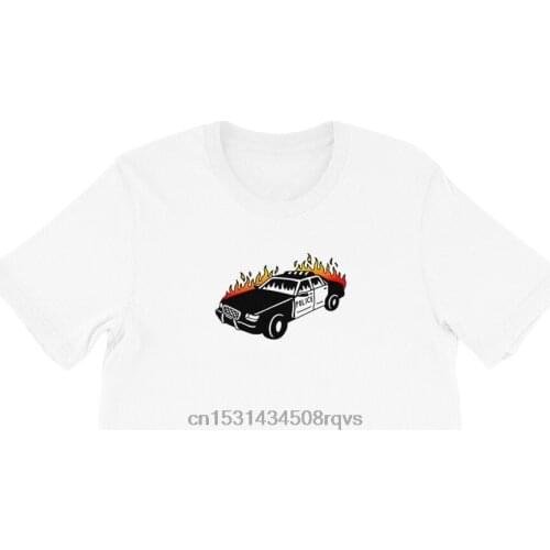 Police Car On Fire T Shirt