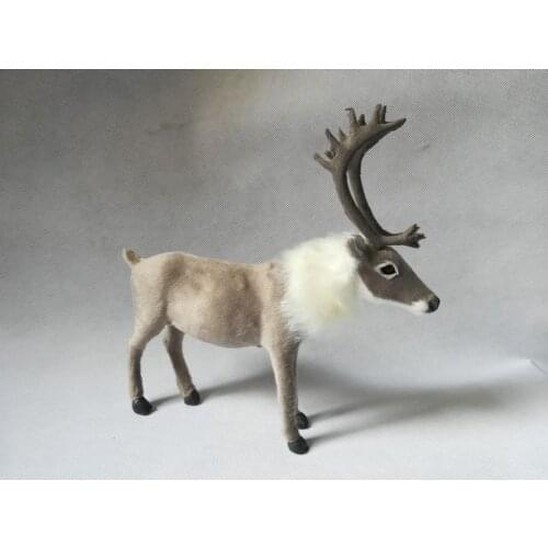 Real life toy lovely reindeer 25x22cm polyethylene& furs christmas deer model home decoration props,toy gift d0552