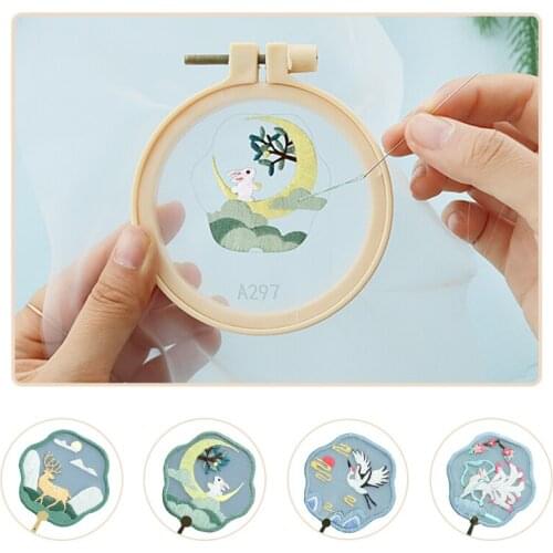 DIY Embroidered Bookmark Material Package Embroidery Starter Kit With Flowers Plant Pattern Color Threads Handmade Bookmark Kit