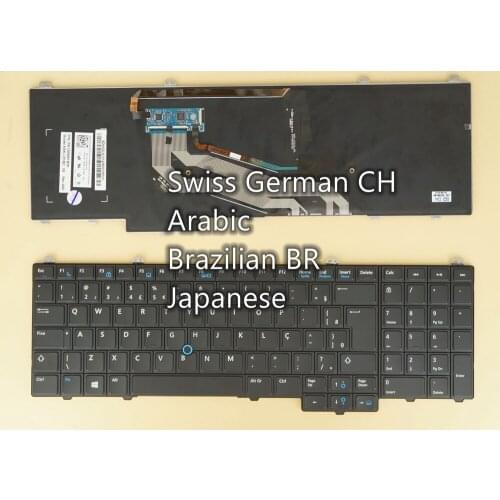 Swiss German CH Arabic Brazilian BR Japanese Keyboard for Dell Latitude E5540 09C92D 0PWM2H 035HY9 0Y446D, Backlit