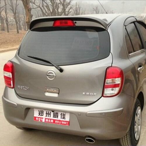 For Nissan March Spoiler High Quality ABS Material Car Rear Wing unpaint Color Rear Spoiler For Nissan March Spoiler B 2012-2015