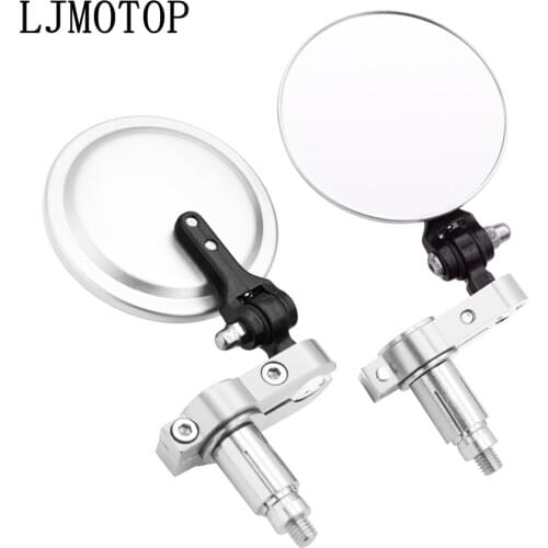 Universal Motorcycle Mirrors 3 Inch Round Folding Bar End Side Mirror for Honda forza 300 CB400SF CBR650R CB650R CB125R CBR900RR