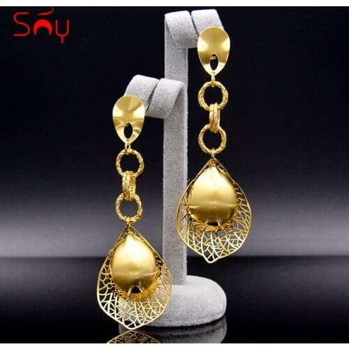 Sunny Jewelry Fashion Jewelry 2021 Long Drop Dangle Womens Earrings Exquisite Jewelry Leaves For Wedding Party Daily Wear Gift