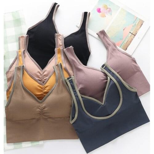 Women Sexy Tops Caimis Back Tank Crop Tops Seamless Underwear Lingerie Femme Bandeau Tops Female Wire Free Bralette Sleeveless