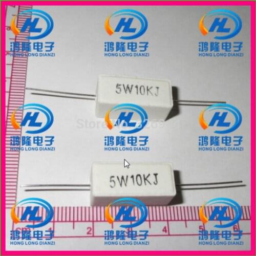10pcs/lot) 5W 10K ohm +/-5% / 5W 10K ohm 5% / 5W 10KRJ /5W10KJ
