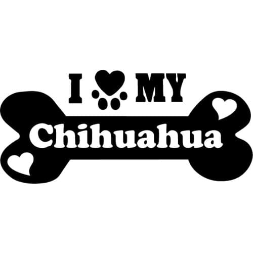 15.2cm*6.8cm I Love My Chihuahua Cartoon Car-Styling Car Sticker Vinyl S4-0692