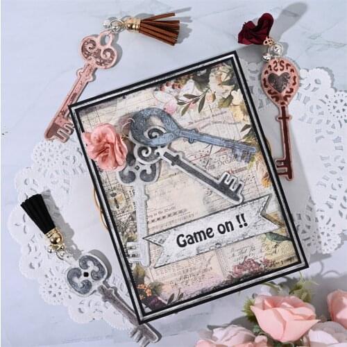 6pcs/Set Whimsical Locks And Keys Metal Cutting Dies Stencil For DIY Scrapbooking Photo Album Embossing Paper Cards Decor Crafts