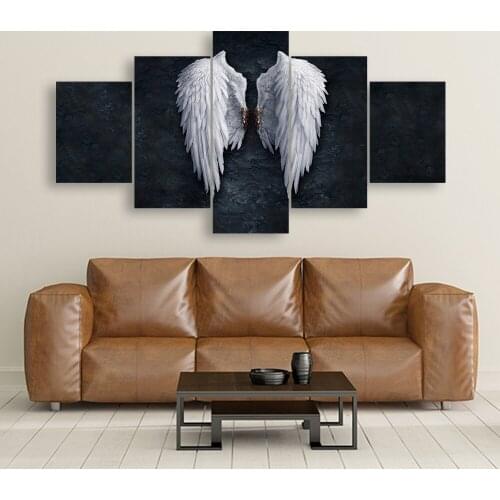 Abstract Artwork Wall Art Picture Angel Wings Gold Feather Wing HD Print Poster Canvas Painting Home Decor For Living Room Mural