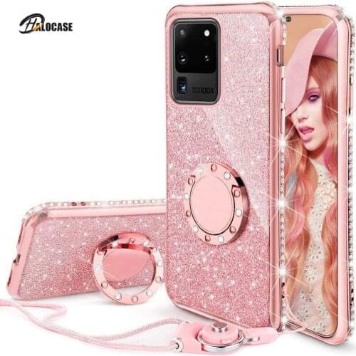 Diamond Case For Samsung Galaxy A71 A51 A91 A81 A21 A31 A01 A70 A50 A31 A21s S20 Ultra S10 Note 10 Plus Lite S10E Glitter Cover