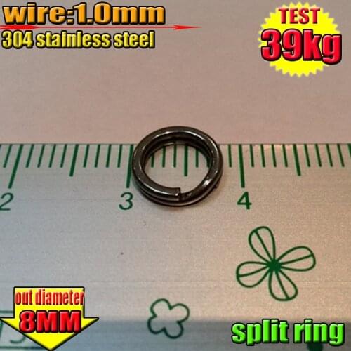 Free shipping fishing split rings wire:1.0mm Outside diameter 8mm quantily 30pcs/LOT