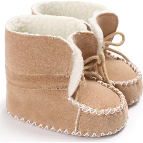 2021 InfInt Shoes Infant Ankle Snow Boots Children Shoes Non Slip Flanging Warm Shoes Soft Sole 0-18 Month