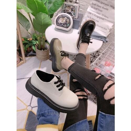 Brock casual shoes women 2021 new small leather shoes wedge heel thick bottom big toe shoes all-match single shoes