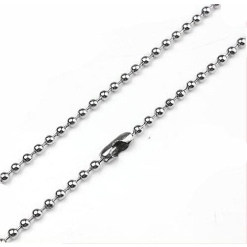 Hot wholesale lots 100pcs 2.4mm 60cm Stainless Steel Bead Ball Chains Necklaces,Basic Round Bead Chains 24" MN50