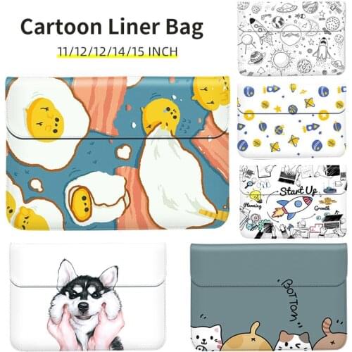 Laptop Sleeve for Huawei Matebook 13 14 16.1 2021 PU leather laptop case Matebook D14 D15 2020 Cartoon Liner Sleeve Case