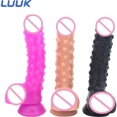 LUUK Suction Black Dildo Anal Plug Sex Shop Flexible Dick Woman Men Fake Penis Anus Massage Dildo