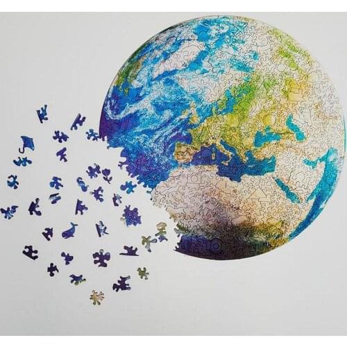 Earth Puzzle Assembling Difficult Jigsaw Party Game Children Interactive Toy Educational Family Parent-child Cooperation To O8W3