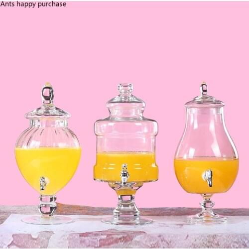 European Juice Tank Faucet Easy Access Glass Jar Hotel Restaurant Buffet Cold Drink Beer Red Wine Medicinal Wine Storage Jar