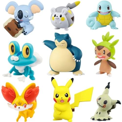 Takara Tomy Pokemon Kids Toys Anime Figures PVC Action Figures Pikachu Squirtle Charmander Glaceon Collections Model Dolls Gifts