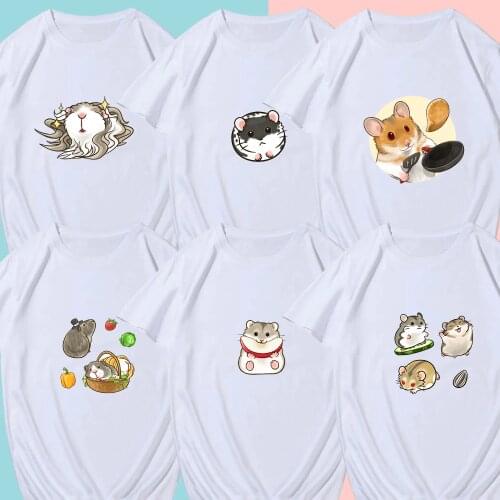 Guinea Pig T Shirt Women Simple Tees Funny Casual Cartoon Print T-shirt Harajuku Kawaii Fashion Tshirt Summer Short Sleeve Tops