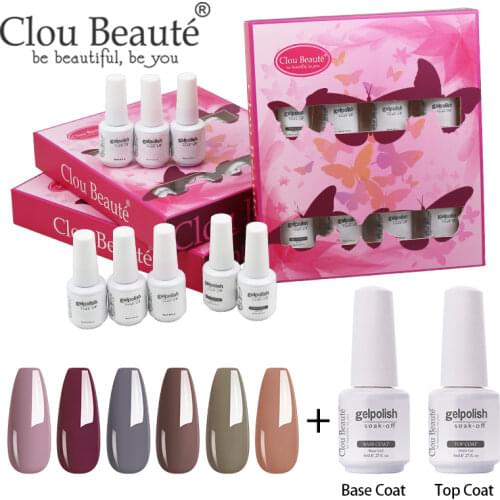 Clou Beaute 8pcs Gel Nail Polish Set 85 Colors Gift Box Gel Kit Semi Permanent Nails Art Varnish Gel Soak Off UV LED Lacquer