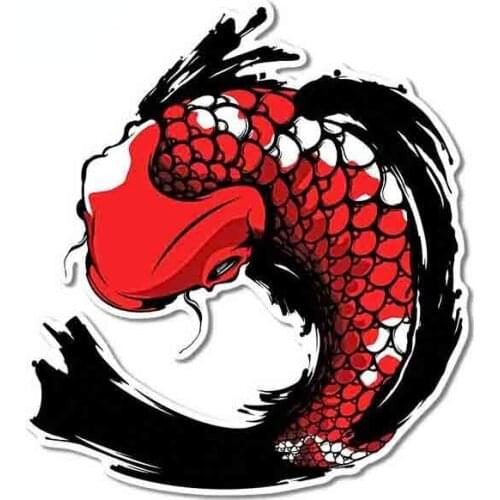 Koi Fish Carpe Diem Personality Car Stickers DIY 3D Graphics Decoration Decal Car Window Body Decorative Stickers Accessories