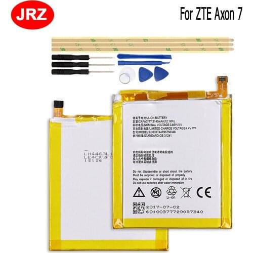 JRZ For ZTE Axon 7 Li3931T44P8h756346 Phone Battery 3140mAh Hight Capacity 3.85V Top Quality Replacement Batteries with Tools