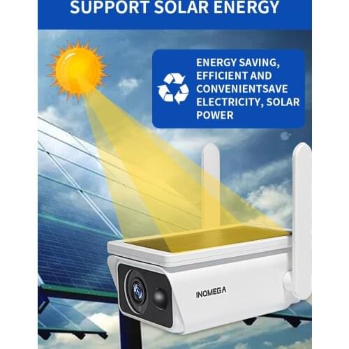 INQMEGA 1080P Wide View Low Power Solar camera panel Rechargeable Battery surveillance camera Full HD Outdoor Indoor Security Wi