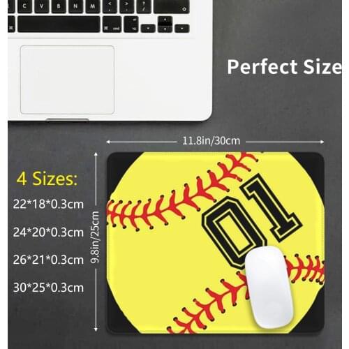 Softball Player Jersey No 01 Back Number #01 Ball Sport Sticker Gift Mouse Pad DIY Print Cushion Softball