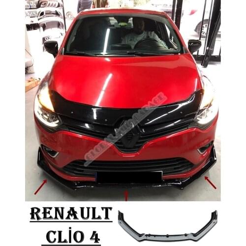 For Renault Clıo 4 Front Bumper Attachment Lip 2012-2020 Piano Glossy Black Splitter Diffuser Universal Spoiler Bumper