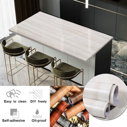 40cm*3m Wall Sticker Waterproof Wood Vinyl Wallpaper Contact Paper PVC Self Adhesive Bathroom Kitchen Countertop