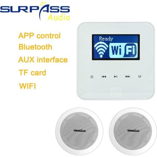 Bluetooth WiFi Mini Wall Amplifier Big Power Stereo Home Audio System with PA Hi-fi Ceiling Speaker Full Set Background Music